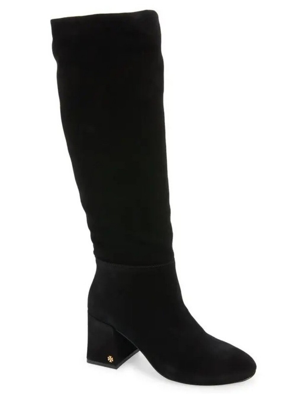 Tory Burch Kira Knee High Boot perfect black suede heeled boots women's 6.5 New
